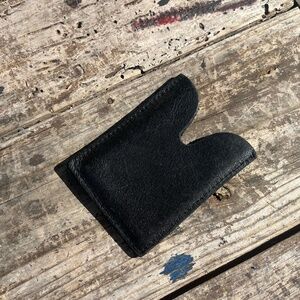 Genuine leather cardholder black made in usa mini wallet thick leather cowhide